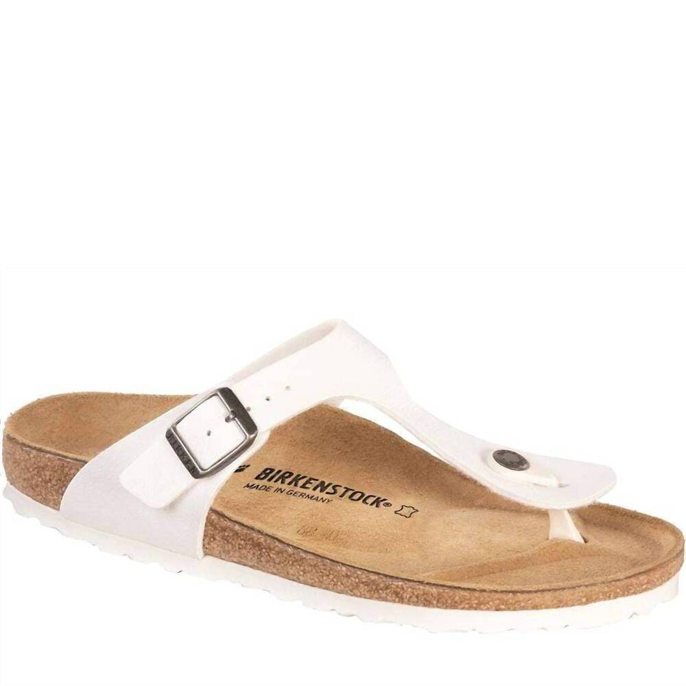 NEW BIRKENSTOCK women's gizeh toe-thong sandals in white